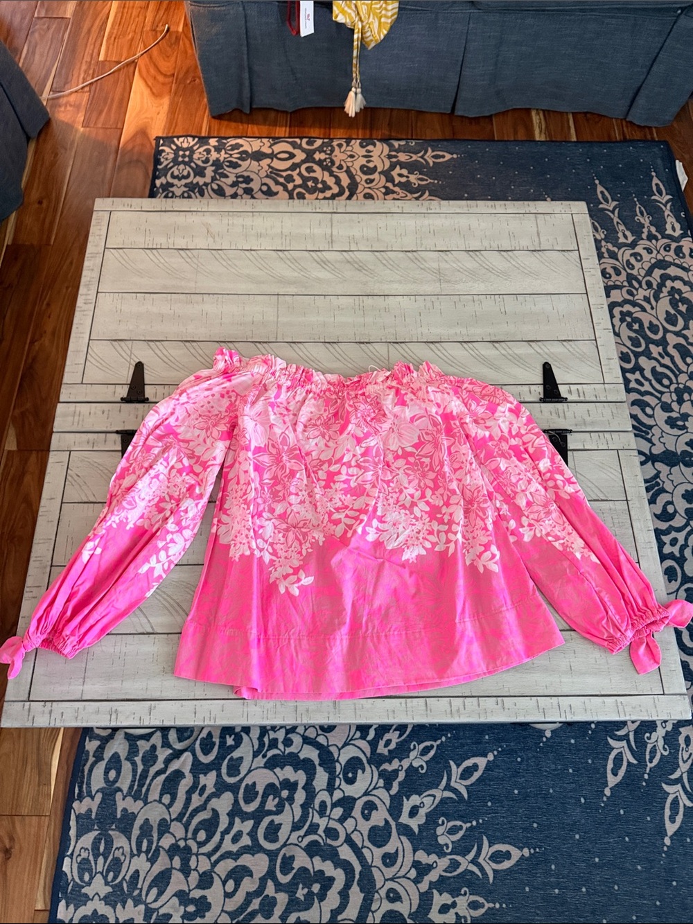 Lilly Pulitzer Pink Floral Off-Shoulder Blouse